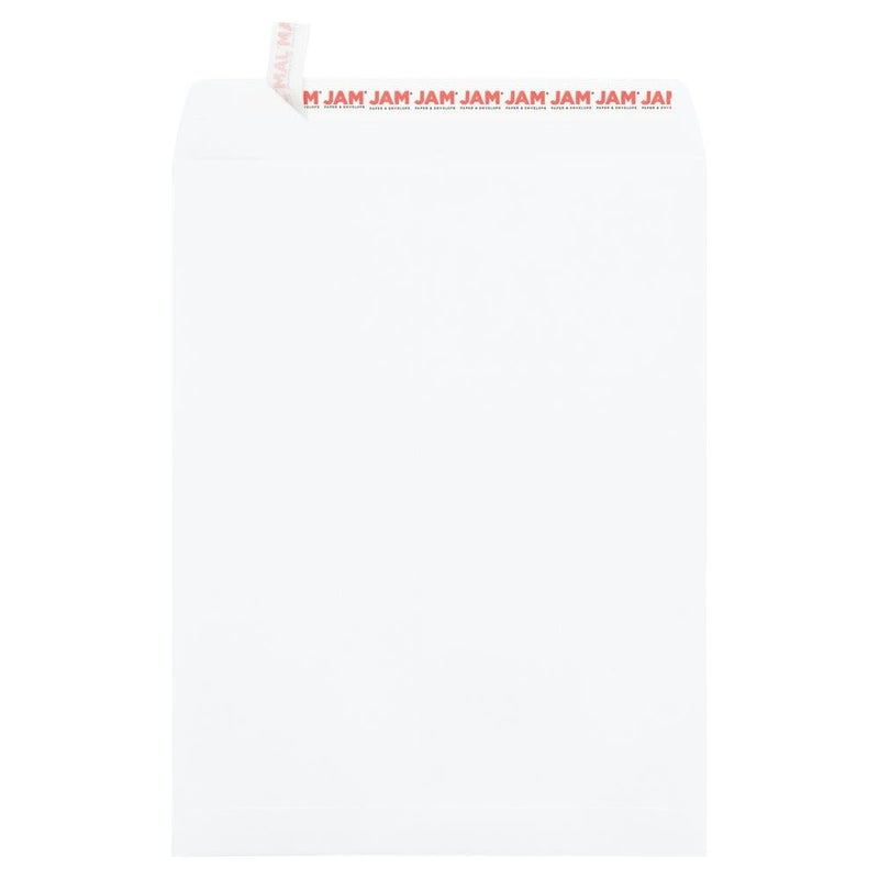 JAM Paper أظرف كتالوج مفتوحة من JAM PAPER 10 x 13 مع إغلاق لاصق - أبيض - 25/عبوة - Image 1